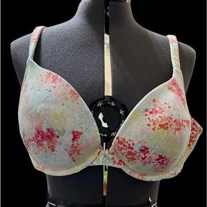 Women's Cacique DG11030995 Smooth Boost Plunge Bra Floral Print 44B